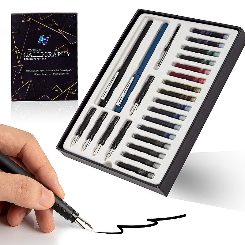 Fountain Pen Bottled Ink - 25 Piece Calligraphy Pen Writing Set