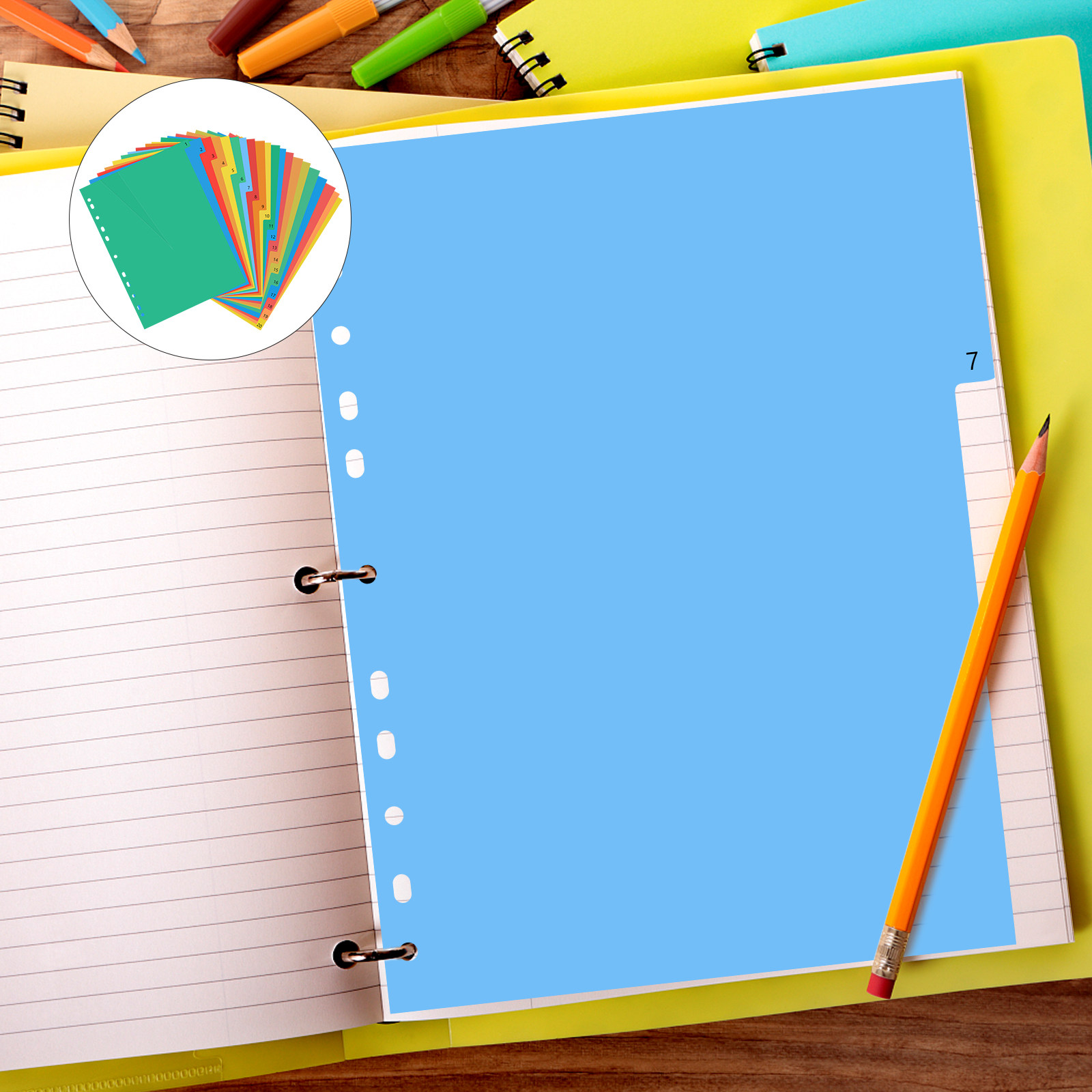Tab Divider A4 - 20 Pages A4 Size Color Coded