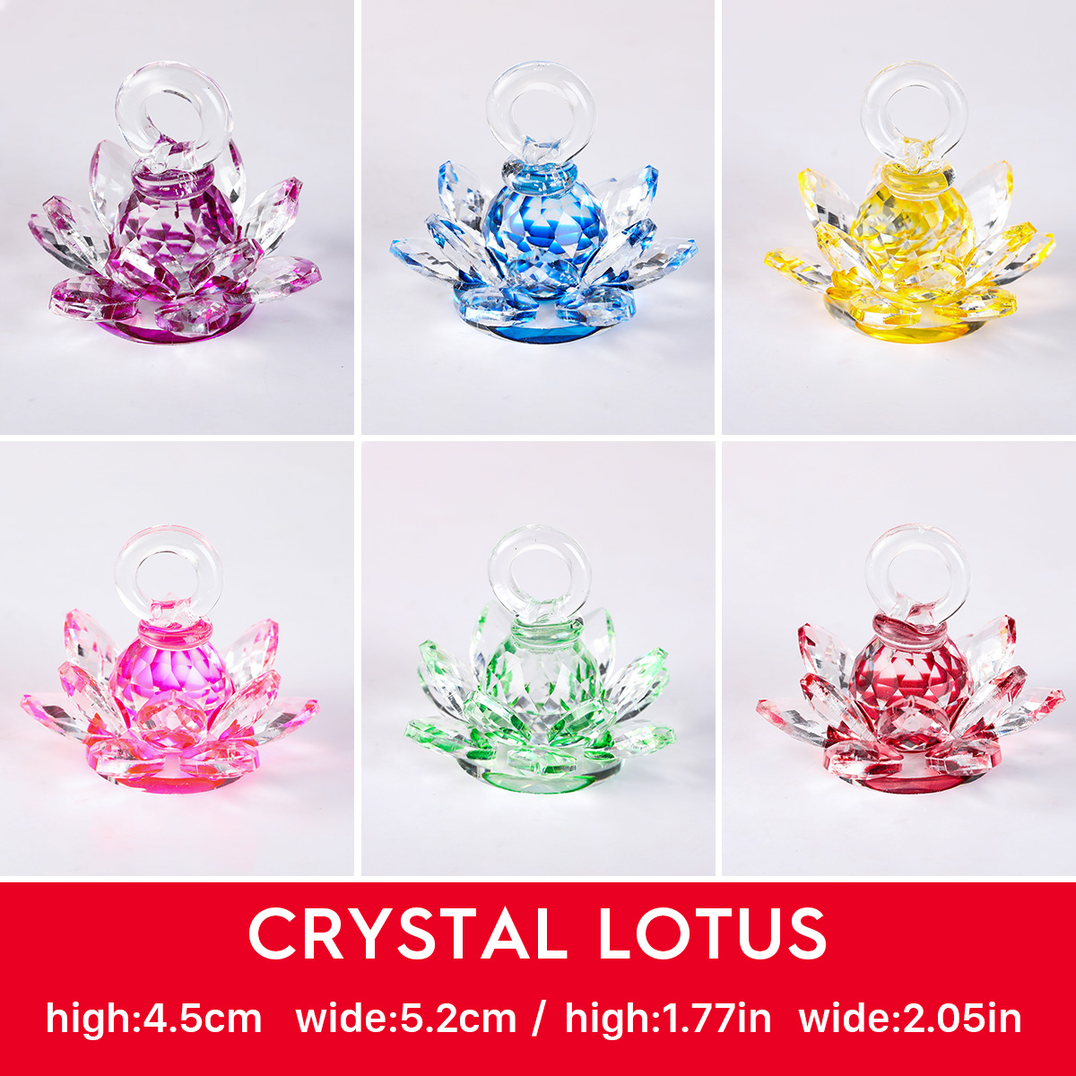 60Mm Thạch Anh Pha Lê Hoa Sen  - đánh giá và giá Paper Weight Crystal